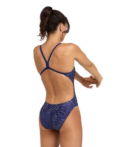 WOMEN'S ARENA KIKKO PRO SWIMSUIT CHALLENGE BACK KADIN YÜZÜCÜ MAYOSU /NAVY