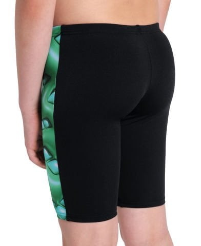 BOYS ARENA LOGO GRAPHIC SWIM JAMMER/BLACK-SOFT GREEN MULTI ERKEK ÇOCUK MAYOSU