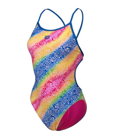 WOMENS ARENA SWIMSUIT LACE BACK PRINTED