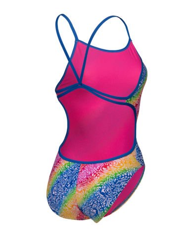 WOMENS ARENA SWIMSUIT LACE BACK PRINTED