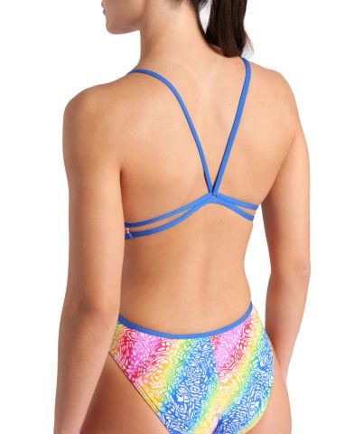 WOMENS ARENA SWIMSUIT LACE BACK PRINTED