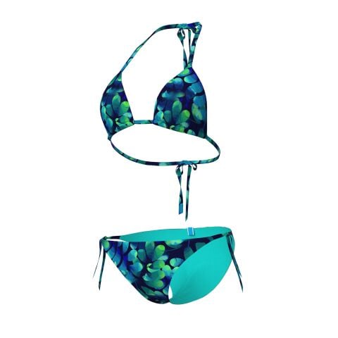 W ARENA WATER PRINT BIKINI TRIANGLE LEAF Kadın Bikini Takımı
