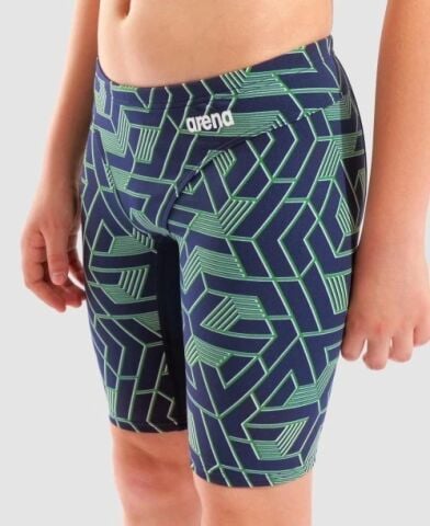 BOY'S ARENA ESCAPE SWIM JAMMER/NAVY-TEAM BLUE GREEN