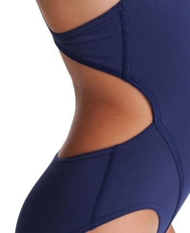 G TEAM SWIMSUIT SWIM TECH SOLID  KIZ ÇOCUK YÜZÜCÜ MAYOSU / NAVY-WHITE