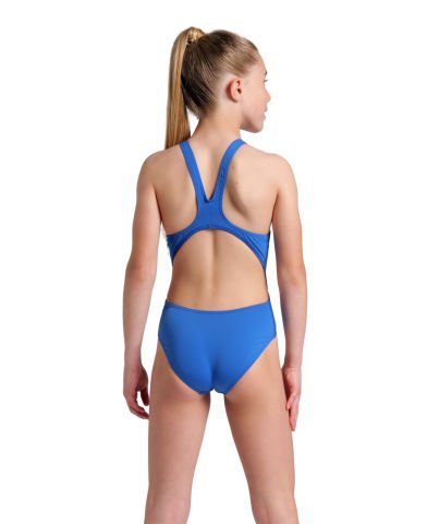 G TEAM SWIMSUIT SWIM TECH SOLID KIZ ÇOCUK YÜZÜCÜ MAYOSU / ROYAL-WHITE