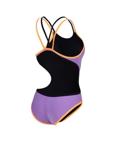W ARENA ONE DOUBLE CROSS BACK KADIN YÜZÜCÜ MAYOSU / LAVANDA-FLUO ORANGE-BLACK
