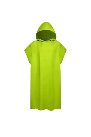Unisex Kapüşonlu Mikrofiber Surf Panço/YEŞİL