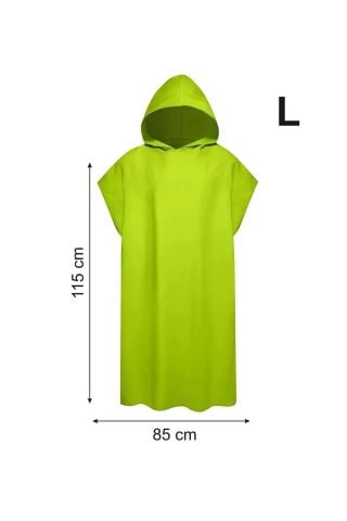 Unisex Kapüşonlu Mikrofiber Surf Panço/YEŞİL