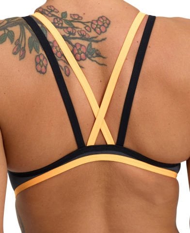 W ARENA ONE DOUBLE CROSS BACK KADIN YÜZÜCÜ MAYOSU / ASPHALT-BLACK-FLUO ORANGE
