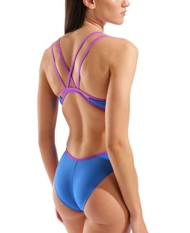 Women's Swimsuit Arena Hyperflow Double Cross Back Imperial Blue Kadın Mayosu