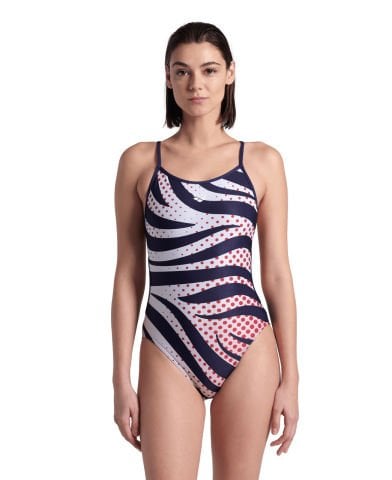 WOMENS ARENA MULTI STRIPES LACE BACK/NAVY-WHITE MULTI KADIN MAYOSU