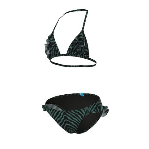 GIRLS' ARENA WATER PRINT BIKINI TRIANGLE ZEBRA Kız Çocuk Bikini Takımı