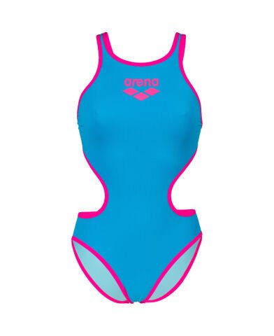 W ARENA ONE BIGLOGO KADIN YÜZÜCÜ MAYOSU  /TURQUOISE-FLUO PINK