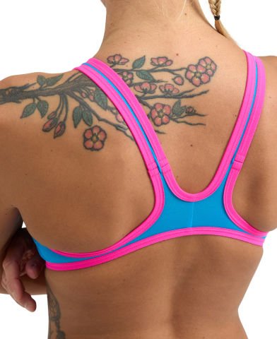 W ARENA ONE BIGLOGO KADIN YÜZÜCÜ MAYOSU  /TURQUOISE-FLUO PINK