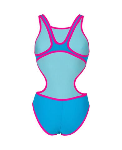 W ARENA ONE BIGLOGO KADIN YÜZÜCÜ MAYOSU  /TURQUOISE-FLUO PINK