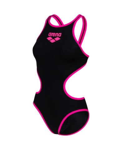 W ARENA ONE BIGLOGO KADIN YÜZÜCÜ MAYOSU /BLACK-FLUO PINK F 38 (UK 32)