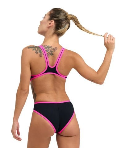W ARENA ONE BIGLOGO KADIN YÜZÜCÜ MAYOSU /BLACK-FLUO PINK F 38 (UK 32)