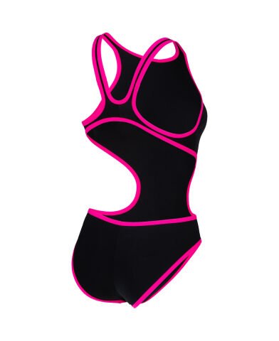 W ARENA ONE BIGLOGO KADIN YÜZÜCÜ MAYOSU /BLACK-FLUO PINK F 38 (UK 32)