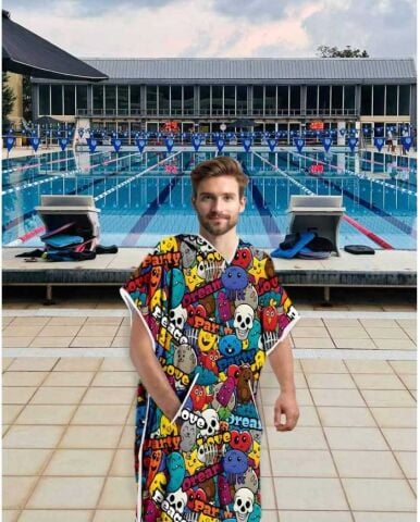 Tude Unisex Havlu Panço Yüzücü Yarış Antrenman Hav