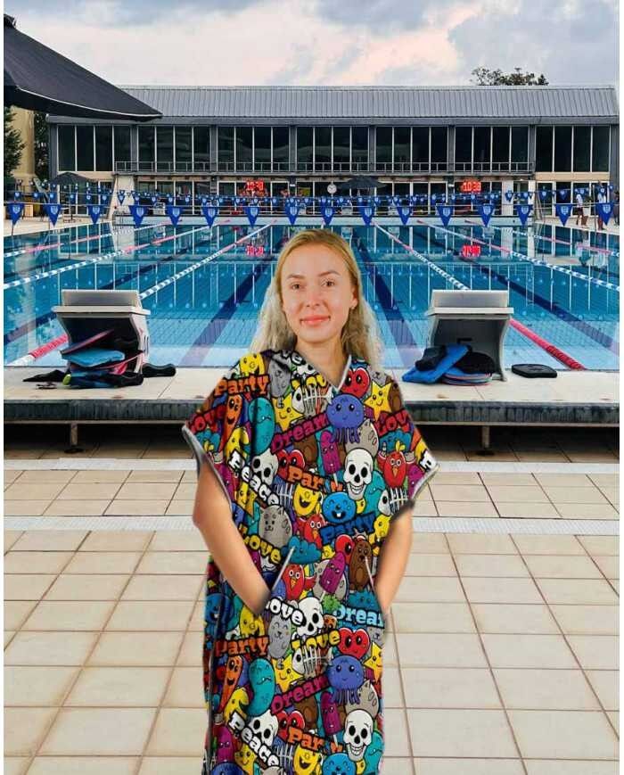 Tude Unisex Havlu Panço Yüzücü Yarış Antrenman Hav