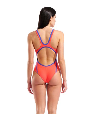 Women's Swimsuit arena Hyperflow Tech Back Sunset-Neon Blue Kadın Mayosu