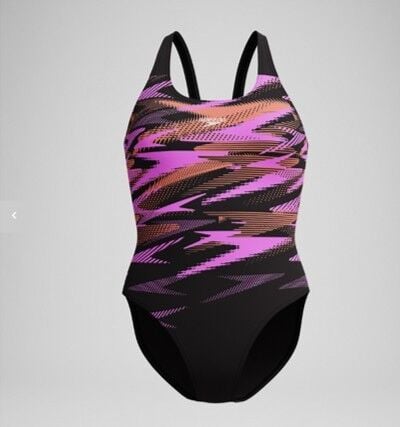 Women's HyberBoom Placement Swimsuit Black/Coral