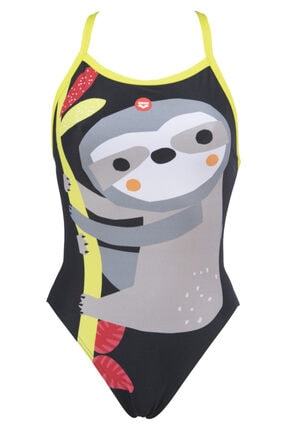 W CRAZY SLOTH LIGHT TECH BACK KADIN YÜZÜCÜ MAYOSU  / BLACK-SOFT GREEN (F30/10-11, F32/12-13, F34/14-15 YAS KARŞILIĞIDIR.)