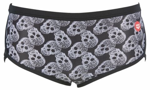 M CRAZY POP SKULLS  LOW WAIST SHORT / BLACK