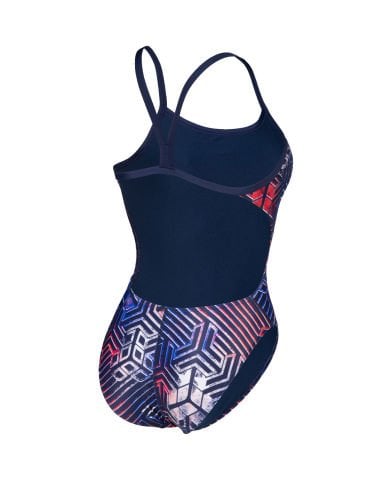 WOMEN'S ARENA KIKKO PRO SWIMSUIT CHALLENGE BACK KADIN YÜZÜCÜ MAYOSU / NAVY-RED