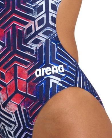 WOMEN'S ARENA KIKKO PRO SWIMSUIT CHALLENGE BACK KADIN YÜZÜCÜ MAYOSU / NAVY-RED