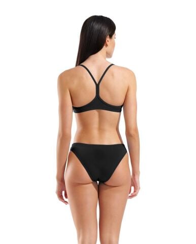 WOMEN'S ARENA BIKINI BANDEAU SOLID BLACK-WHITE