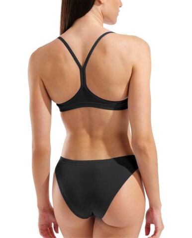 WOMEN'S ARENA BIKINI BANDEAU SOLID BLACK-WHITE