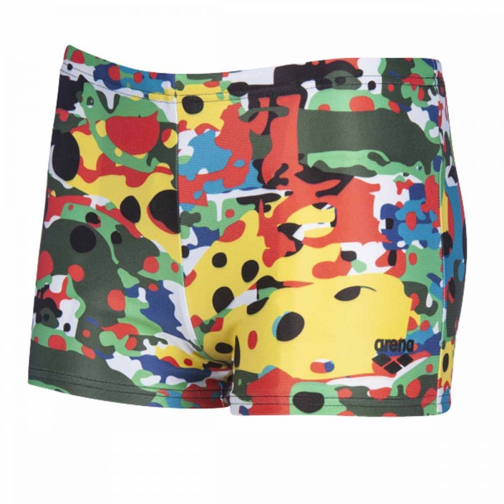 B CAMOUFLAGE SHORT ERKEK ÇOCUK YÜZÜCÜ MAYOSU  / BLACK-MULTI
