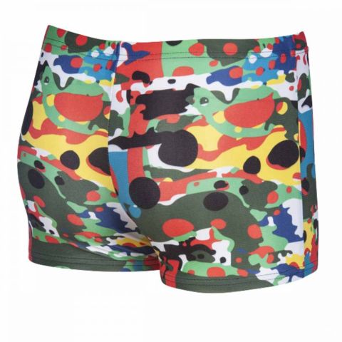 B CAMOUFLAGE SHORT ERKEK ÇOCUK YÜZÜCÜ MAYOSU  / BLACK-MULTI