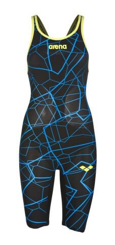 CARBON AIR  KADIN YARIŞ MAYOSU (AÇIK SIRT) LTD ED / BLACK, BRIGHT BLUE