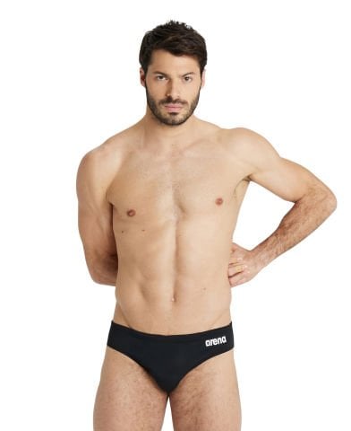 MEN'S TEAM SWIM BRIEFS SOLID ERKEK YÜZÜCÜ MAYOSU / BLACK-WHITE