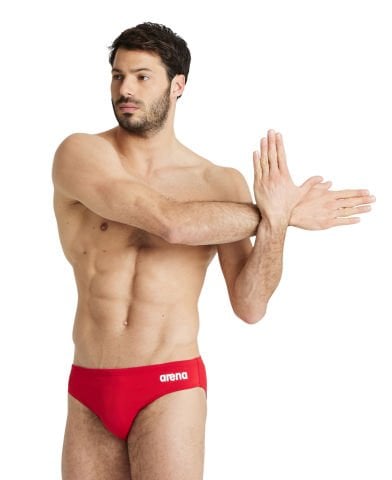 MEN'S TEAM SWIM BRIEFS SOLID ERKEK YÜZÜCÜ MAYOSU /RED-WHITE
