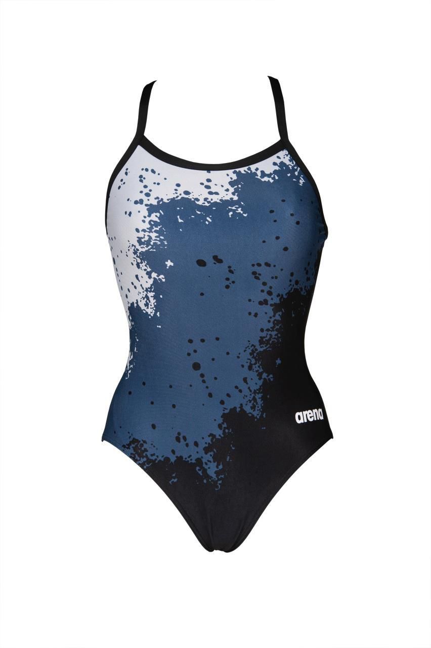 W SPRAYPAINT LIGHT DROP BACK KADIN YÜZÜCÜ MAYOSU / GREY-BLACK ( F32/12-13  YAŞ KARŞILIĞIDIR.)