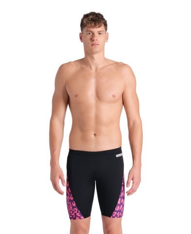 MENS ARENA PRINTED SWIM JAMMER LE/LEOPARD-BLACK FUSCHIA MULTI ERKEK MAYOSU