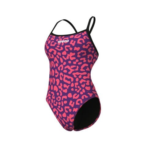 WOMENS ARENA PRINTED SWIMSUIT CHALLENGE BACK LE/LEOPARD FUSCHIA KADIN MAYOSU