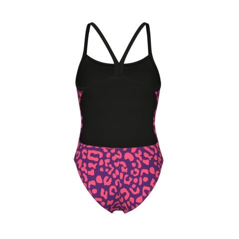 WOMENS ARENA PRINTED SWIMSUIT CHALLENGE BACK LE/LEOPARD FUSCHIA KADIN MAYOSU