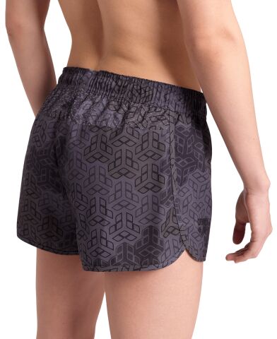 WOMENS TEAM SHORT ALLOVER PRINT BLACK MULTI