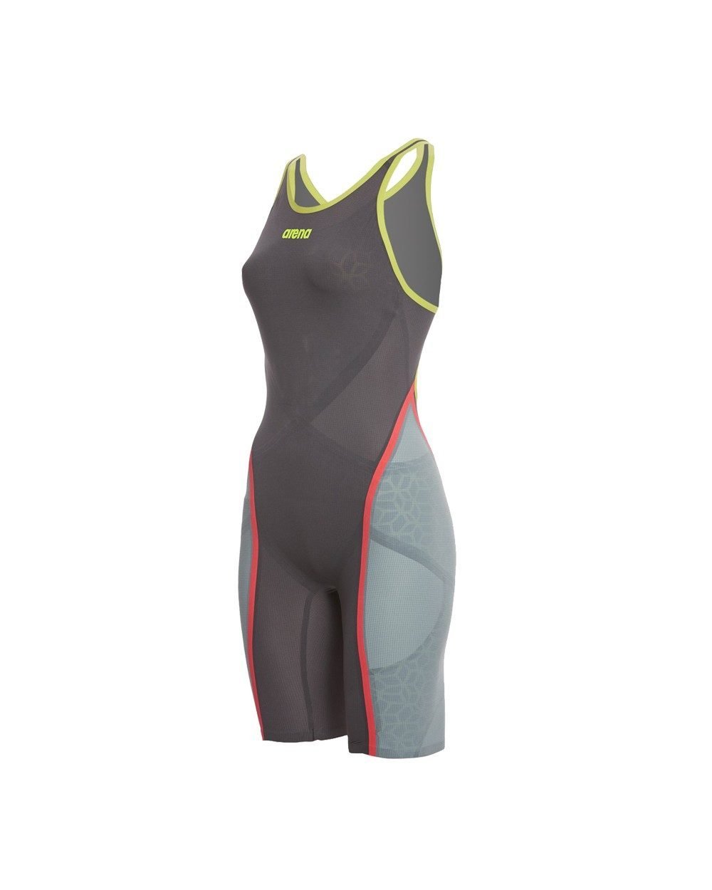 W CARBON ULTRA  KADIN YARIŞ MAYOSU(KAPALI SIRT) / DARK GREY-FLUO YELLOW