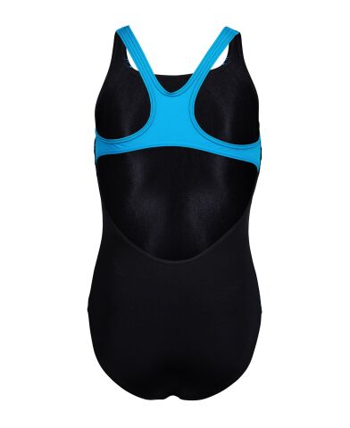 G Arena Graphic Swimsuit Swim Pro Back Black Kız Çocuk Mayosu