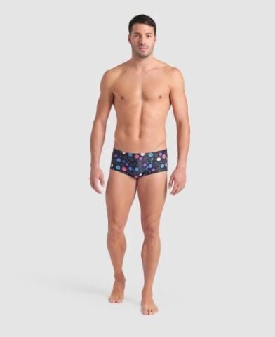 MEN'S ARENA CONTOUR SWIM LOW WAIST SHORT/BLACK-BLACK MULTI erkek mayosu