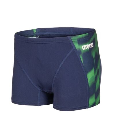 B ARENA WAVE SWIM SHORT NAVY-TEAM BLUE GREEN
