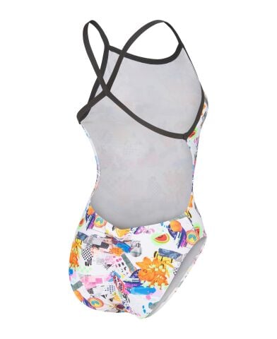 W Arena Collage Swimsuit X-Criss Cross Back WHITE