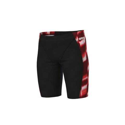 B ARENA WAVE SWIM JAMMER BLACK-TEAM RED