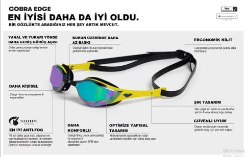 COBRA EDGE SWIPE MIRROR/BLUE SILVER BLACK