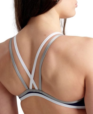 W ARENA ONE DOUBLE CROSS BACK KADIN YÜZÜCÜ MAYOSU / NAVY-WHITE-SILVER ( F32/12-13, YAŞ KARŞILIĞIDIR.)